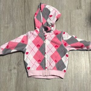 4/$30 Pink and Gray Argyle Kids Hoodie